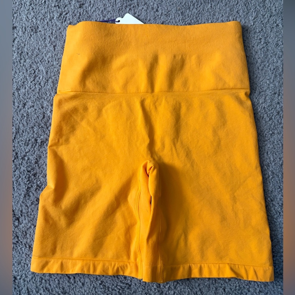 Yitty Yellow High-Rise Sculpting Active Shorts